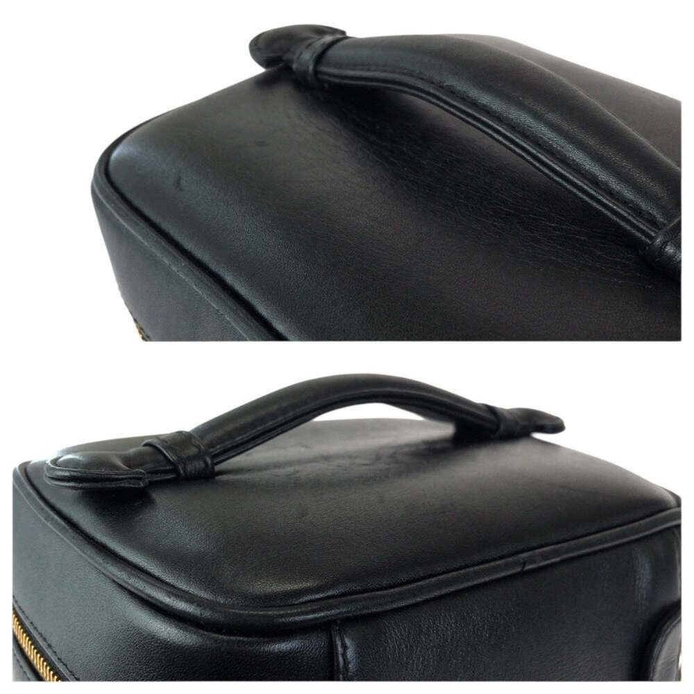 CHANEL Vintage Black Lambskin Leather Logo Pouch - Picture 6 of 10